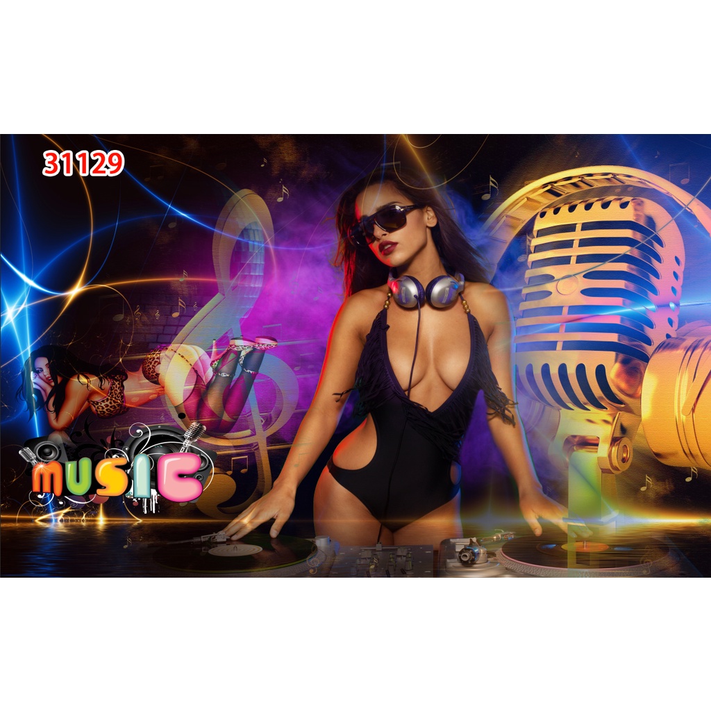 Tranh Dán Tường Karaoke 3D tặng keo và dụng cụ dán