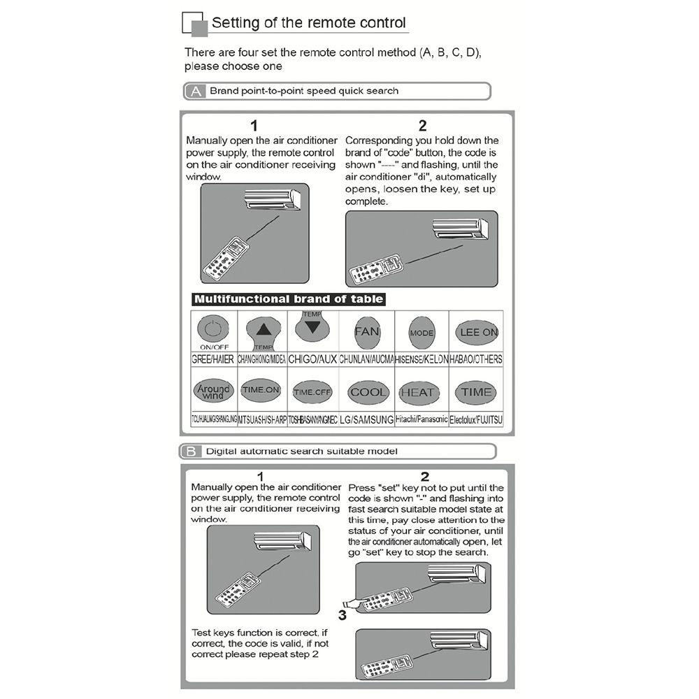 WATTLE (MớI) Điều KhiểN MáY Lạnh Không Dây LCD Universal