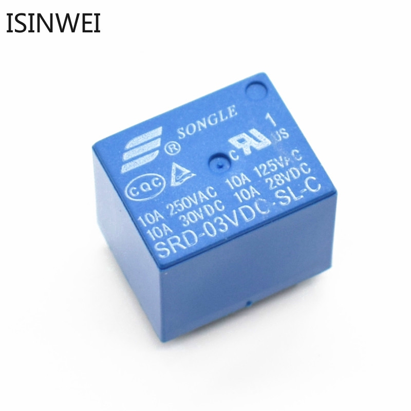 Bộ 5 rơ le nguồn PCB Type SRD-03VDC-SL-C 3V 10A 250VAC 5PIN T73