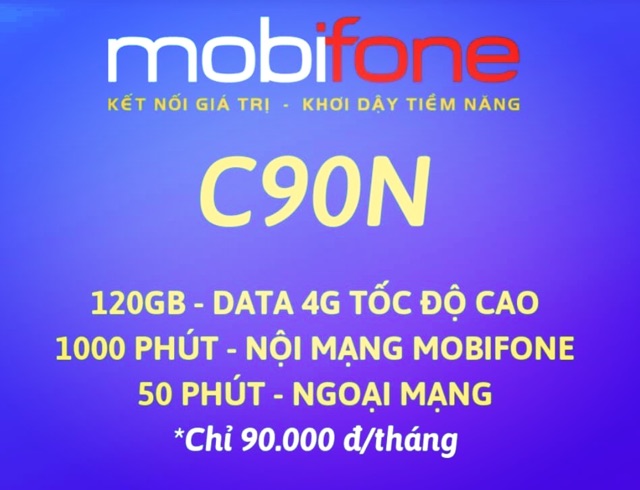 [MIỄN PHÍ THÁNG ĐẦU] SIM MOBI C90N ĐẦU SỐ 07