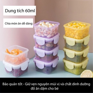 Hộp Trữ Đông Bảo Quản Thức Ăn 60-150ml Có Nắp Chống Rò Rỉ Hàng Loại 1