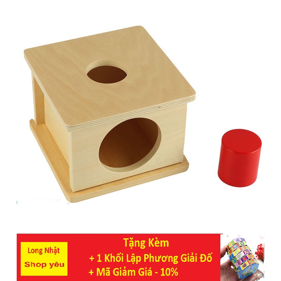 Giảm 10% [Tối Đa 35K Đơn Từ 50K] - Đồ Chơi Gỗ- Hộp Thả Hình Trụ - Giáo Cụ Montessori