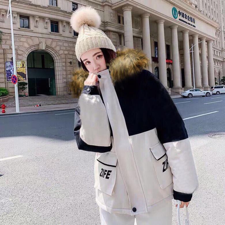 Áo Khoác Kaki 2 Lớp Lông Cừu, Áo Khoát Dày Dáng Hàn Túi Trước Phối Màu Hàng Cao Cấp. | BigBuy360 - bigbuy360.vn