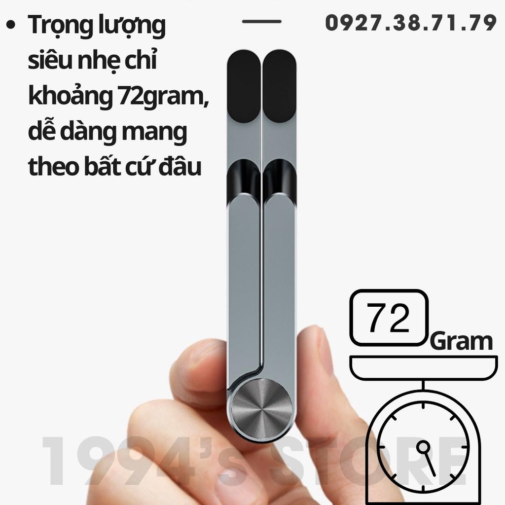 Đế đỡ điện thoại, máy tính bảng để bàn nhỏ gọn điều chỉnh đa năng, hợp kim nhôm cao cấp - Kệ để điện thoại, iPad gấp gọn