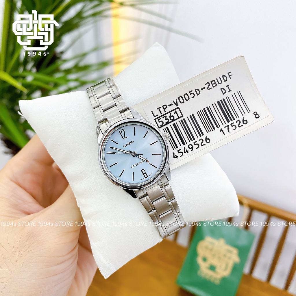 Đồng hồ nữ Casio LTP-V005D-2B dây thép không gỉ, chống nước, hàng chính hãng