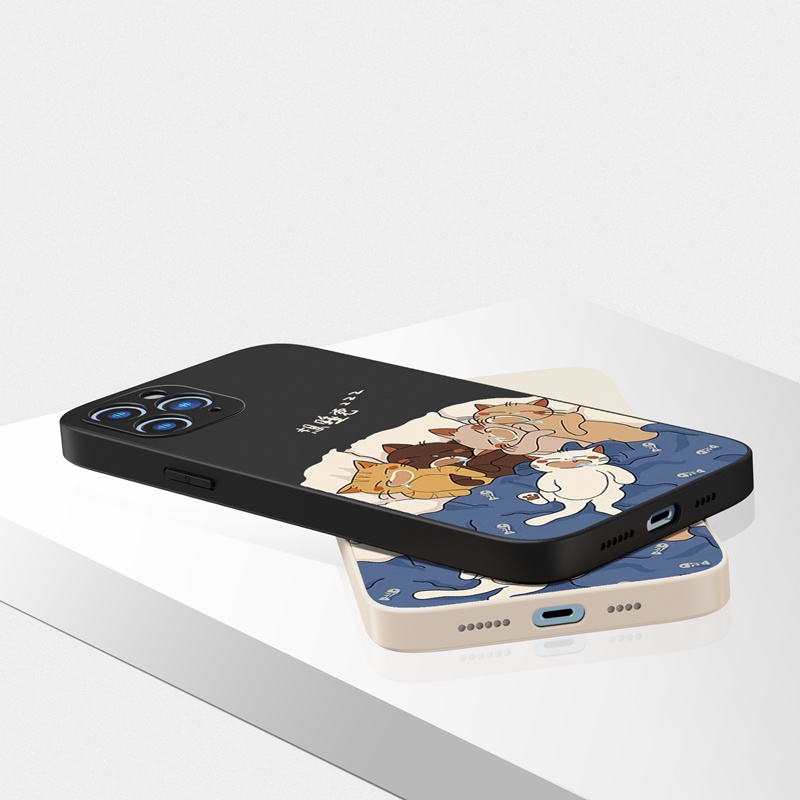 Ốp lưng iphone Ốp điện thoại Suntaiho bằng silicon mềm họa tiết mèo ngủ thích hợp cho iPhone 13 12 11 Mini Pro X XR XS Max 7 8 Plus