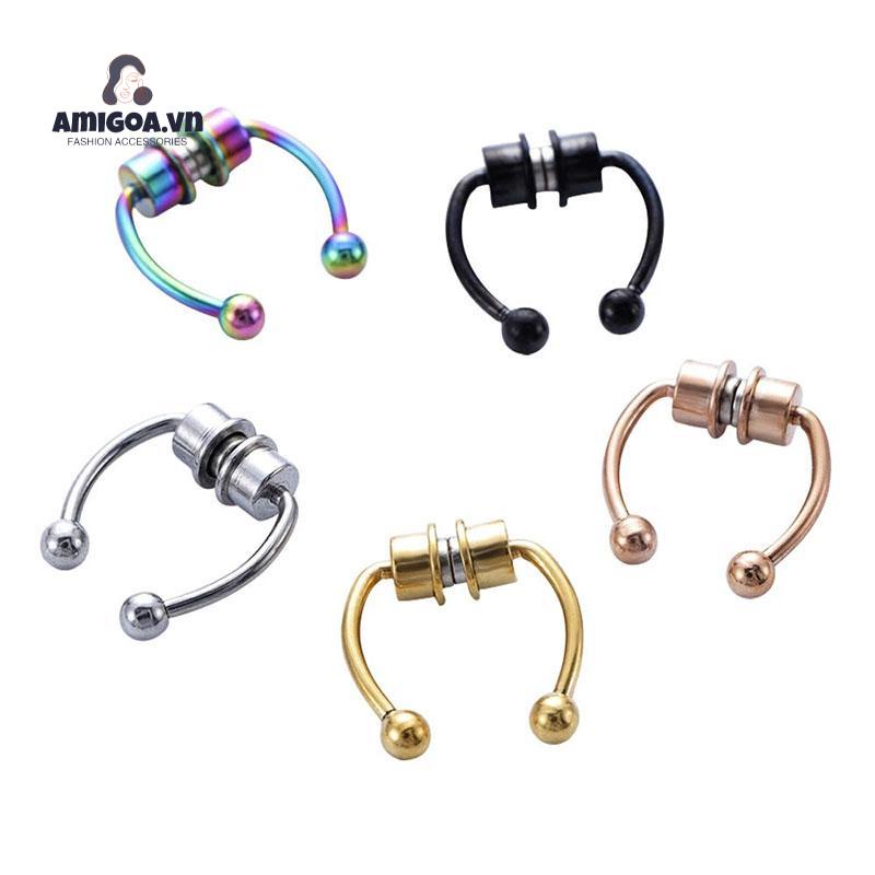 Khuyên Mũi Nam Châm Chất Liệu Thép Titan Không Gỉ