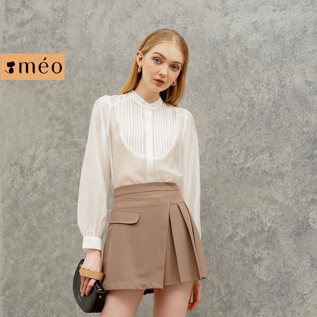 Chân váy ngắn nữ Méo shop xếp ly thêu chữ kiểu Hàn Lovyy