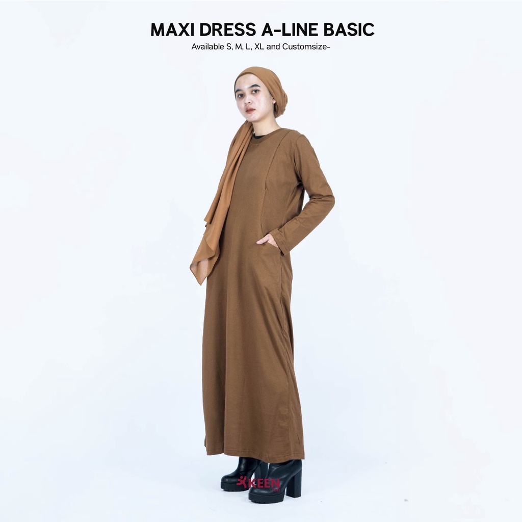 Keen.id - Đầm Maxi Chữ A Cơ Bản | Áo Thun Cotton Cao Cấp Có Thể Tùy Chỉnh Kích Thước Thân Thiện Với Môi Trường Cho Mẹ Bỉm Sữa