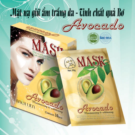 Mặt nạ bơ bạch Liên dưỡng ẩm trắng da Avocado