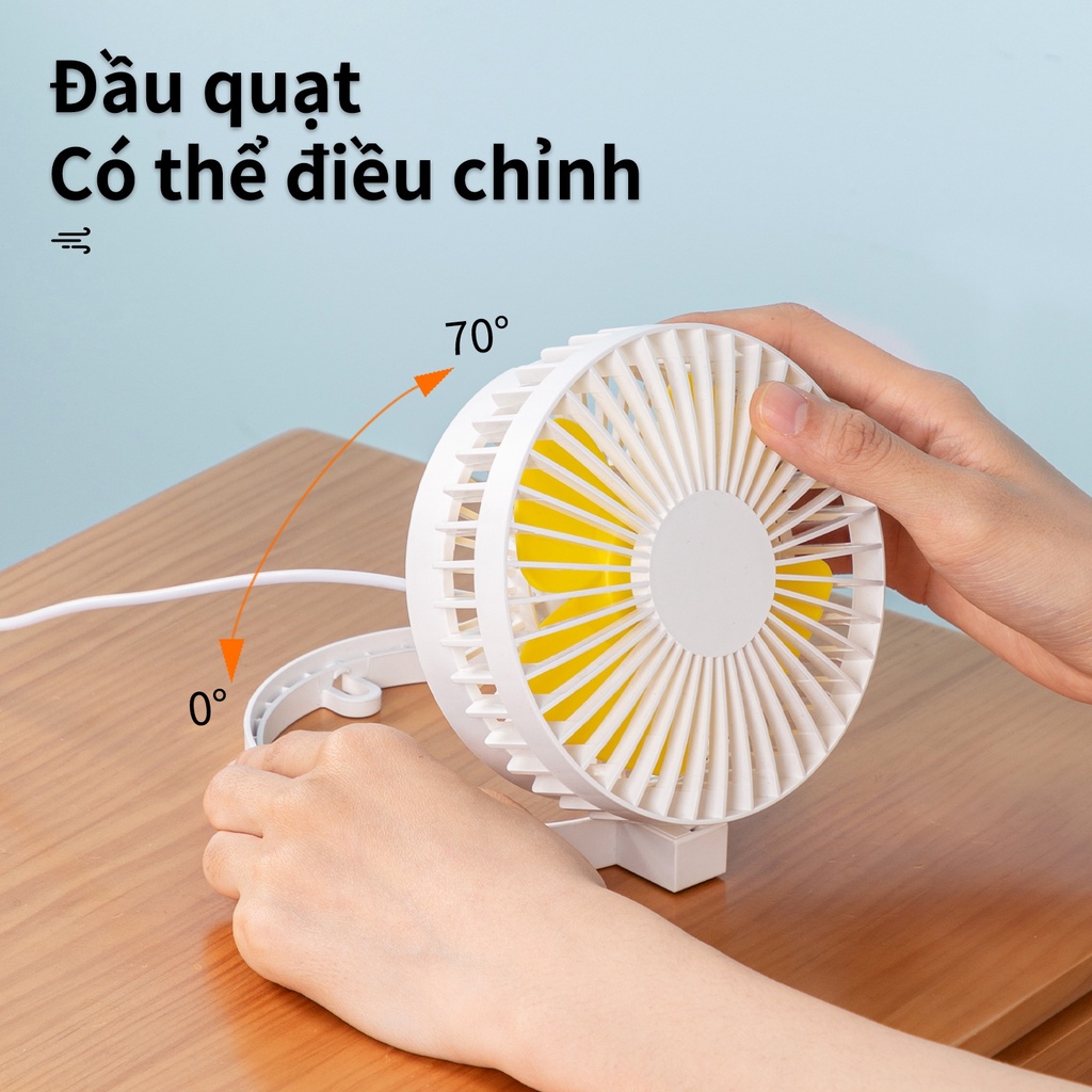 Quạt kẹp USB để bàn văn phòng - quạt cầm tay Deli - Có thể tháo rời - 85801 / 85810 / 81809 - vpp Diệp Lạc (sỉ/lẻ)