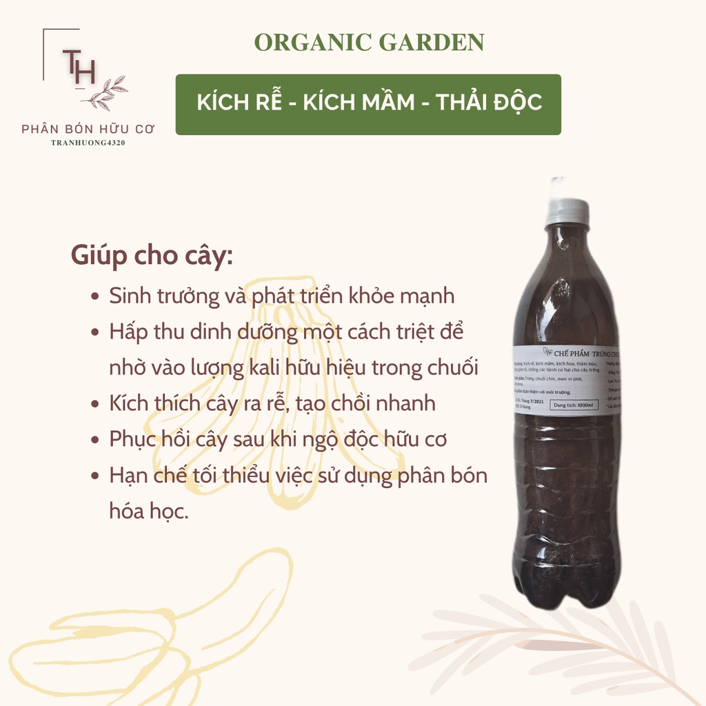 Combo 1l dịch chuối + 1l đậu nành hữu cơ ủ Humic trứng chuối lên men Docneem