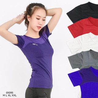 ÁO THUN NỮ TẬP GYM YOGA CỔ TRÒN PHỐI LƯỚI READI 01095