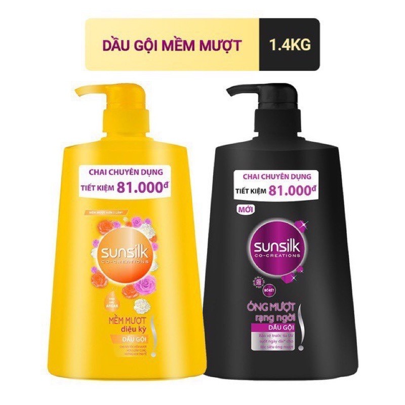DẦU GỘI SUNSILK CHAI LỚN 1400ml( 1.4kg) MUA 2 CHAI TẶNG 1 ĐĨA