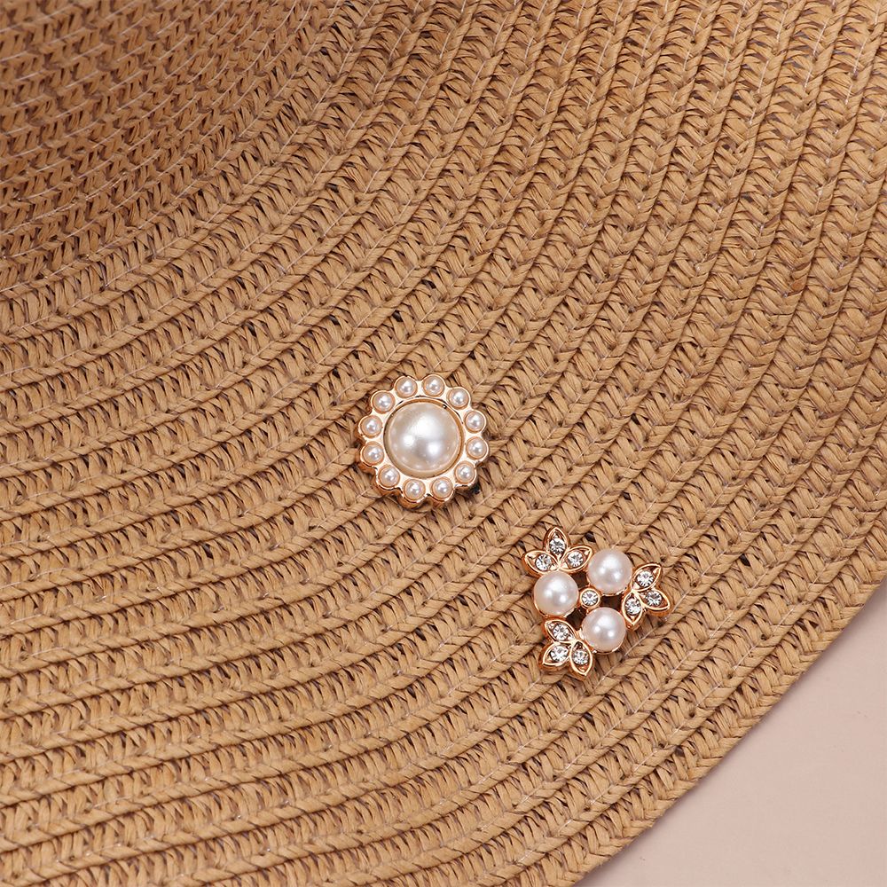 Set 10 ghim cài áo hình hoa đính ngọc trai lấp lánh DIY