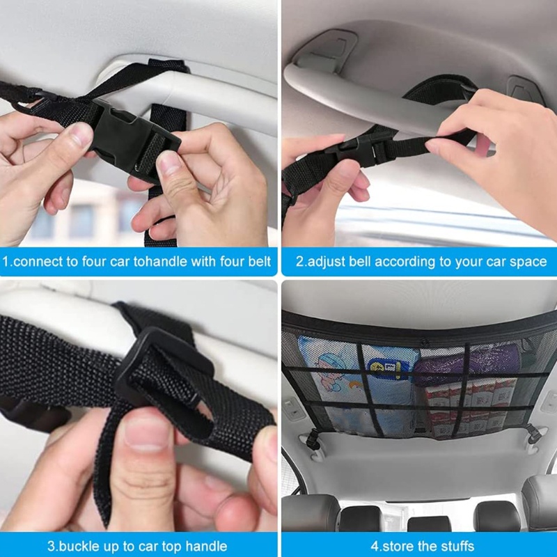 Túi Lưới Đựng Đồ Dùng Gắn Trần Xe Hơi Tùy Chỉnh Tiện Dụng