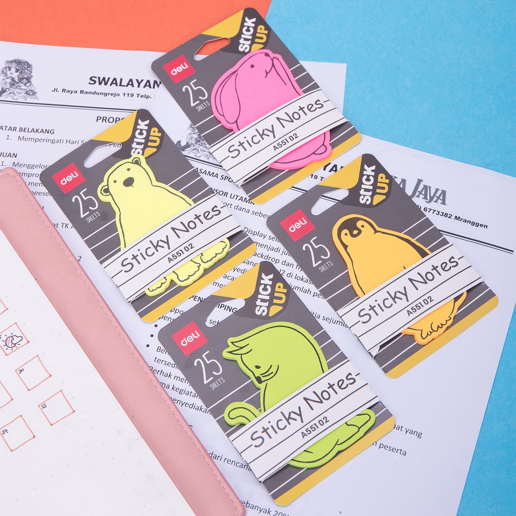 Giấy ghi chú họa tiết hoạt hình dễ thương tiện dụng cho văn phòng/ trường học