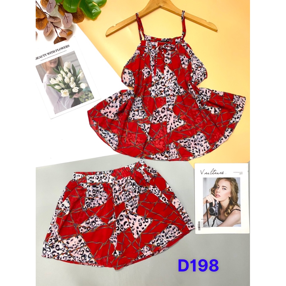 Đồ bộ đùi nữ siêu cute, chất vải voan mặc nhà mềm mát