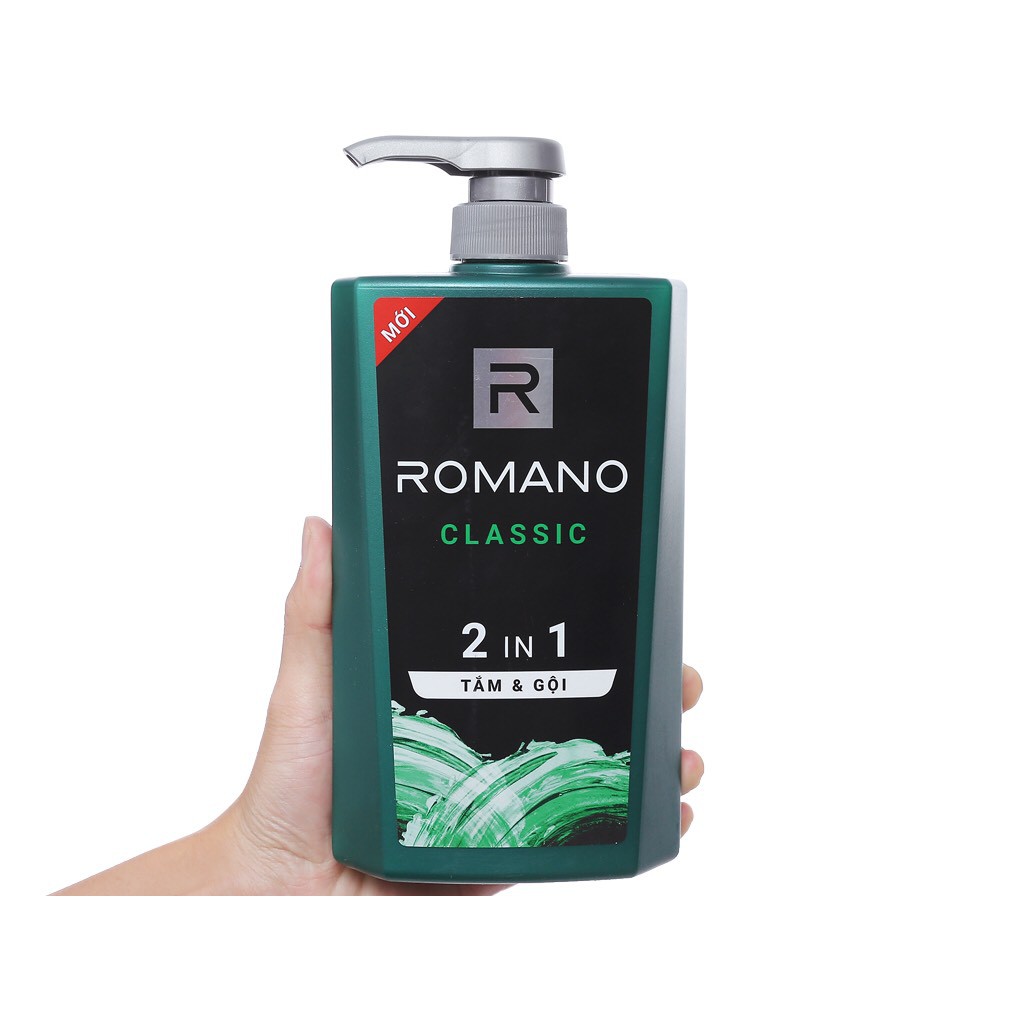 Dầu tắm gội 2 in 1 dành cho nam Romano 650g