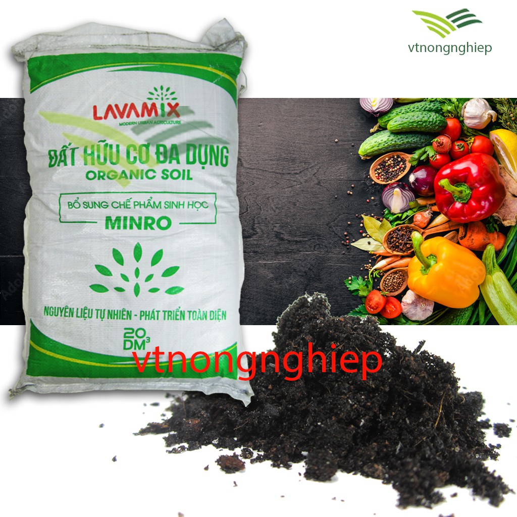 Đất sạch trồng rau, hoa kiểng Lavamix 20dm tiện lợi, dễ sử dụng