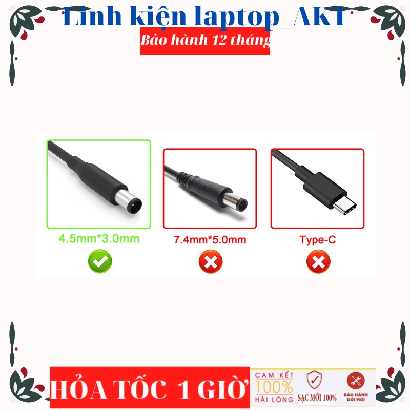 Sạc Laptop Dell 19.5V- 6.67A- 130W-ZIN Ovan chân kim nhỏ Dell Precision 5510 5520 M3800 Dell XPS 9550 15 9550
