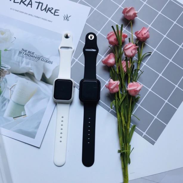 Vỏ bọc kèm kính cường lực 2 trong 1 bảo vệ cho Apple Watch 5/4/3/2/1 38mm/42mm/40mm/44mm