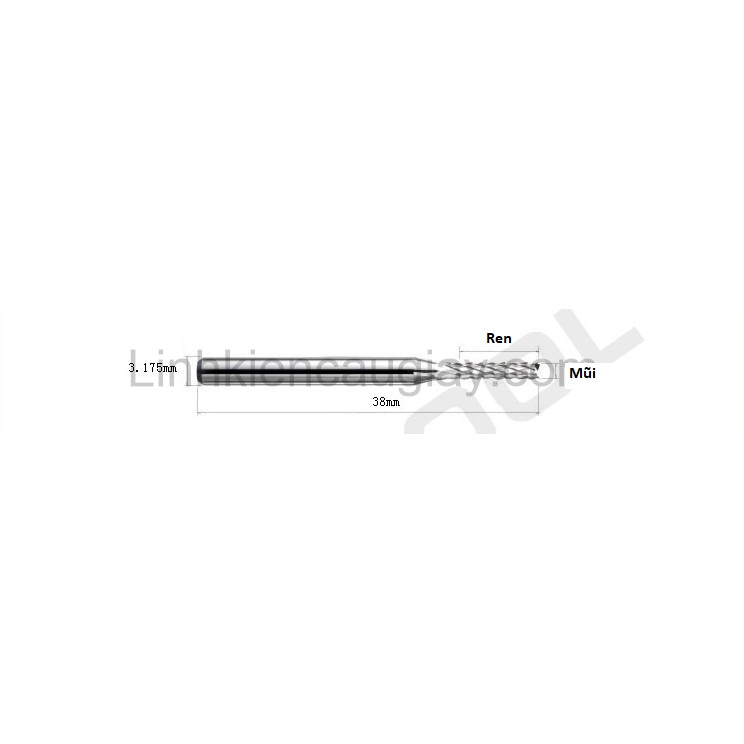 Mũi phay PCB quả dứa 1mm/2mm/3.175mm