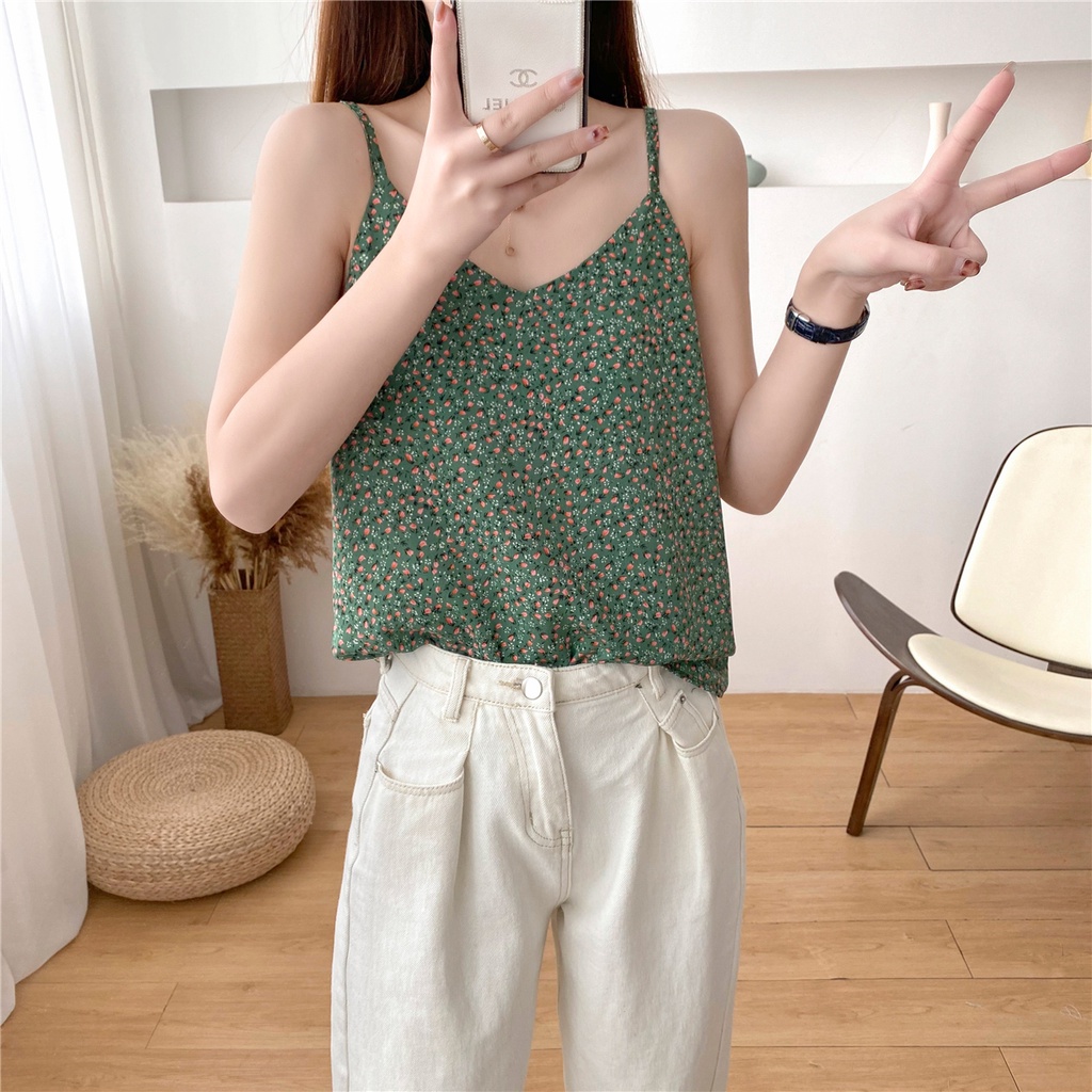 Áo hai dây nữ hoa nhí siêu xinh