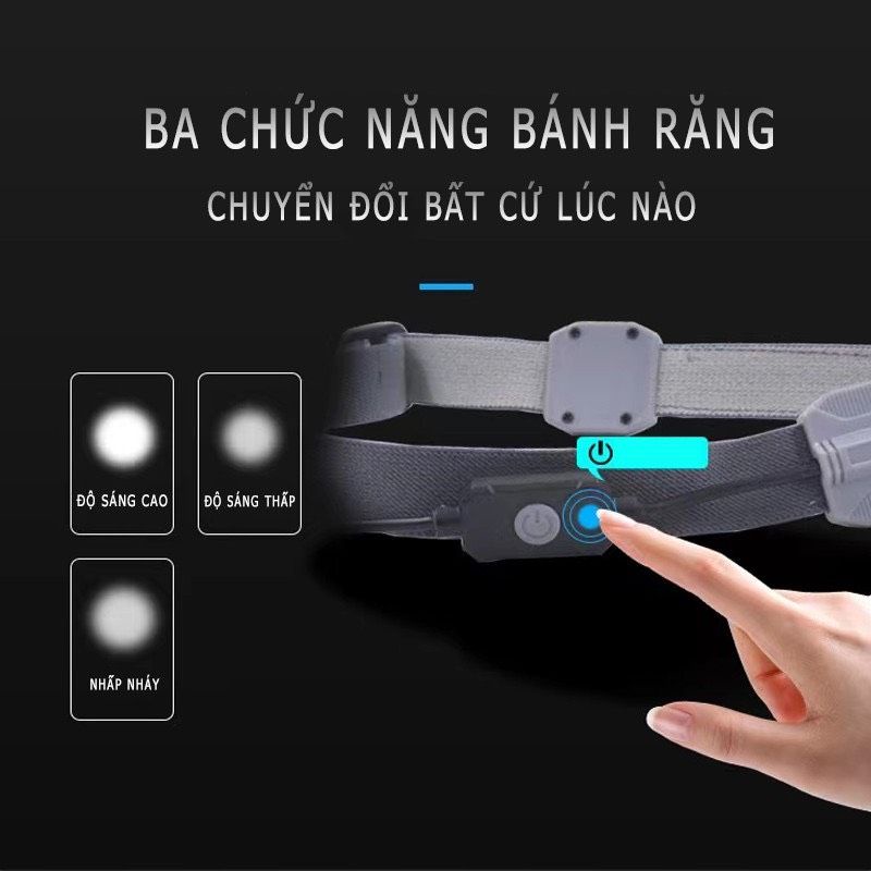 Đèn Pin Đội Đầu Sạc USB Đèn pha LED chiếu sáng rộng Cho Xe Đạp, Chạy, Cắm Trại, Câu Cá, Sửa Chữa Xe Hơi