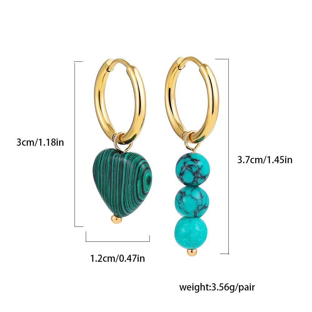 Khuyên Tai Dáng Dài Không Đối Xứng Xỏ Hạt Phong Cách Bohemia Cổ Điển Cho Nữ
