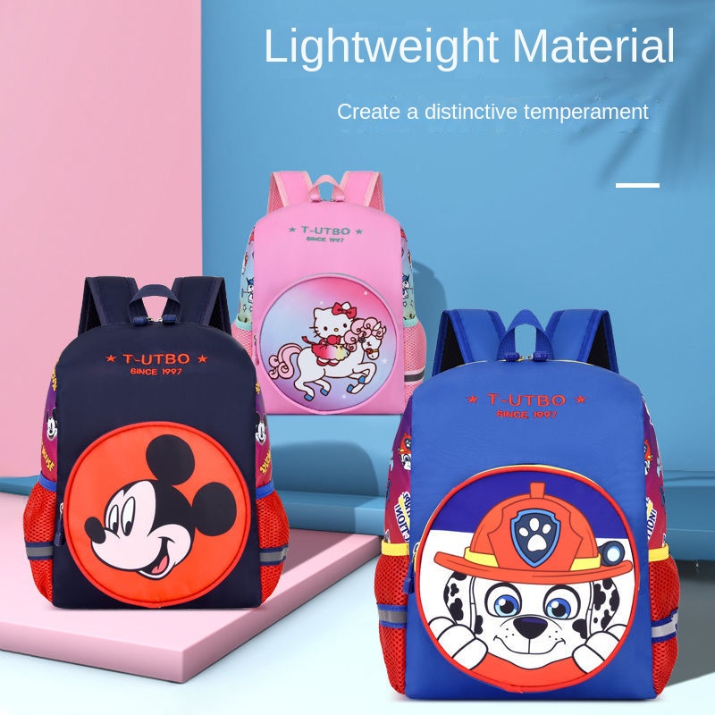 ♛Balo Đi Học Họa Tiết Hoạt Hình Pikachu Người Nhện Captain Barking Cho Bé