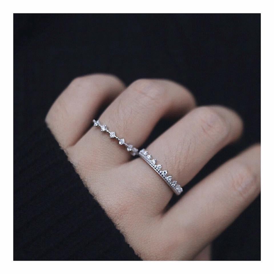 Nhẫn vương miện bạc 925, nhẫn nữ bạc Ý 925 mạ vàng 14k cao cấp DUYSON SILVER [NXK4]