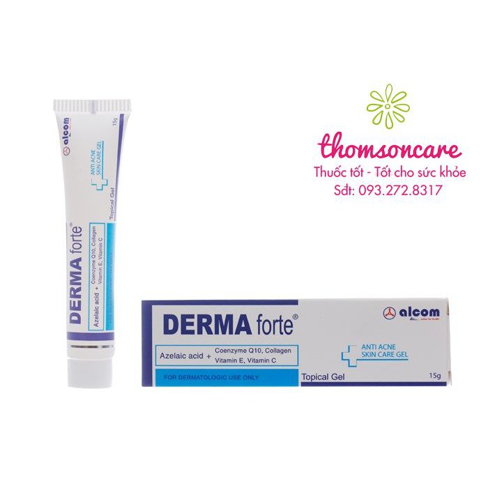 Derma Forte - Kem làm giảm mụn ẩn, trứng cá, đầu đen, làm mềm và làm mờ sẹo dưỡng da trắng mịn - Tuýp 15g