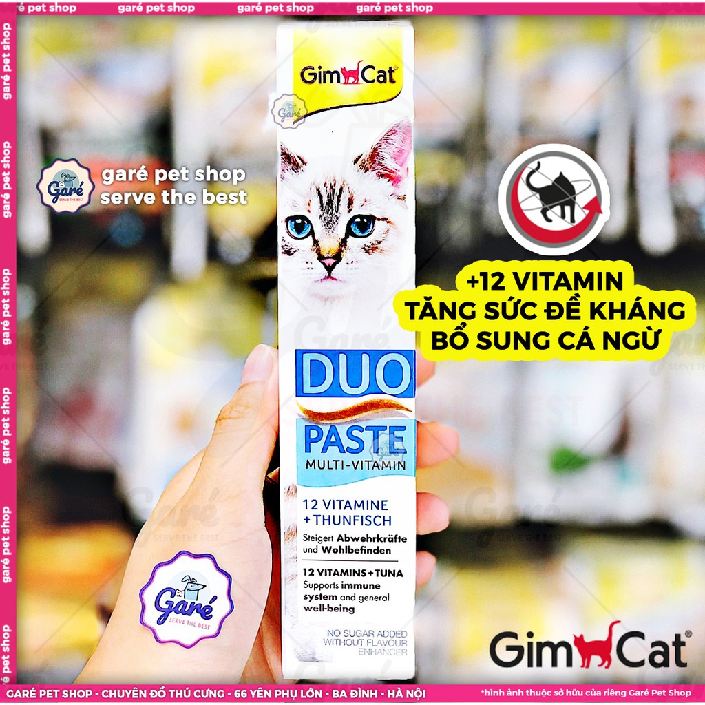 Gel Gimcat Đức bổ sung Vitamin Tiêu búi lông Hỗ trợ tiêu hóa Cung cấp năng lượng vị Cá, Phô mai cho Mèo con Mèo lớn