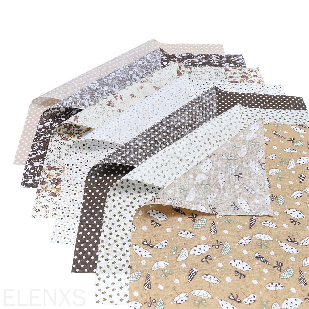 Set 7 Tấm Vải Cotton Dùng Để May Vá Kích Thước 25x25cm