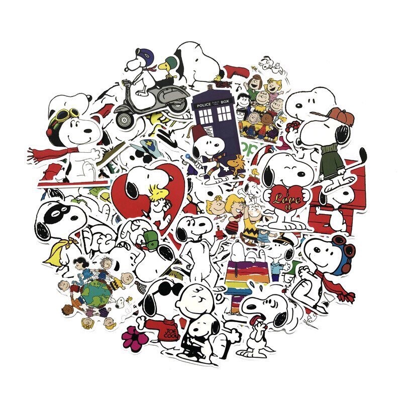 combo 30-60 sticker snoppy decal bóc dán/ hình dán snoppy