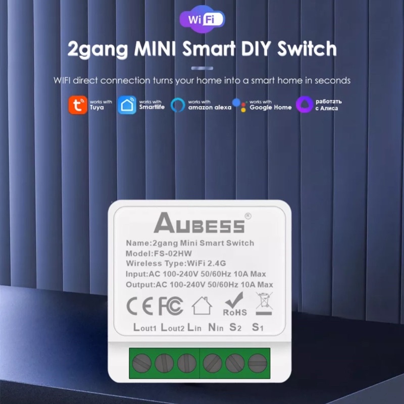 Công tắc Wifi/Zigbee Mini 2 - 4 gang Tuya hỗ trợ công tắc cơ