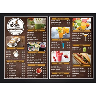 01 Tờ Menu A4 Ép Plastic
