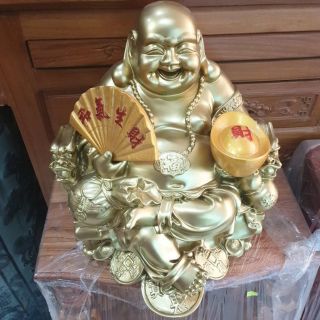 Tượng phật Di lặc bột đá cao 38cm