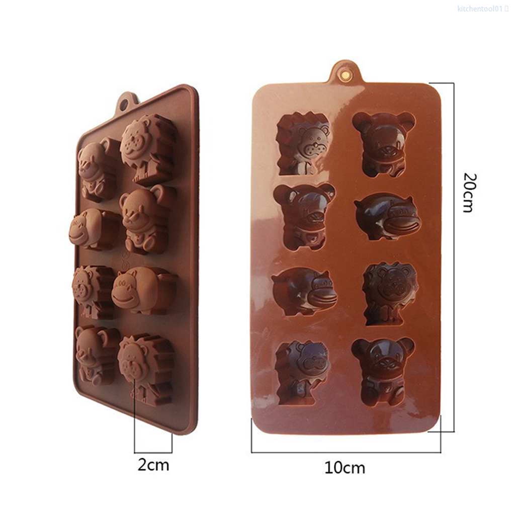 Khuôn Làm Bánh / Xà Phòng / Sôcôla 8 Ngăn Hình Động Vật 3d Diy Xinh Xắn Cho Nhà Bếp Mã 01