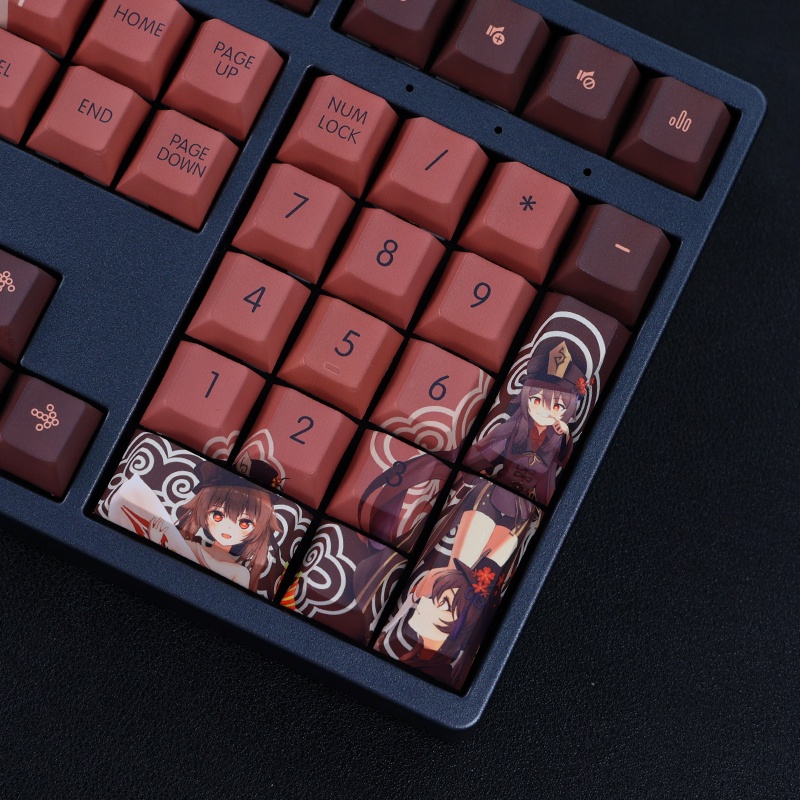Genshin Impact Hu Tao Keycaps Cherry Profile Anime PBT Dye Sub Bàn phím cơ học Keycap