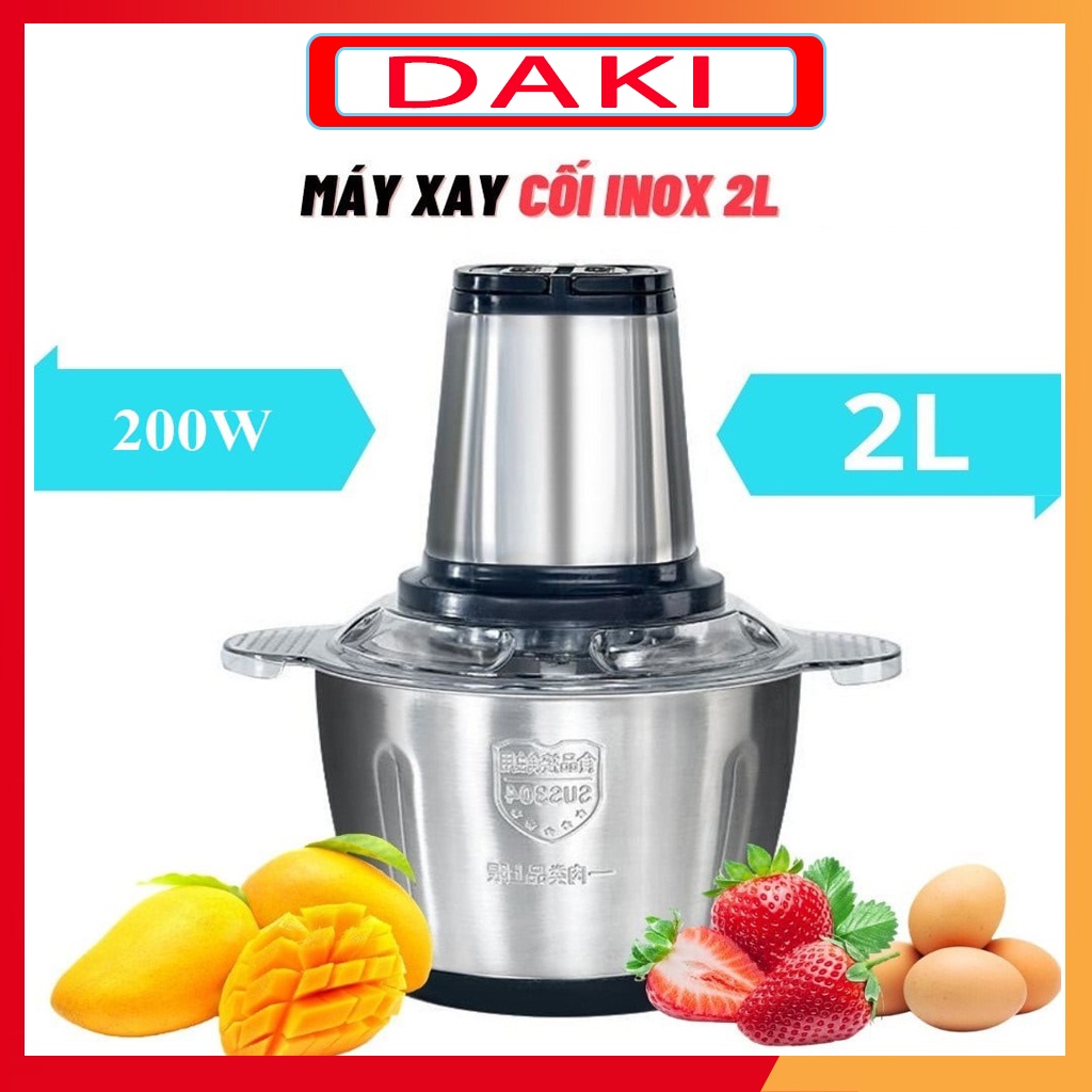 Máy Xay Thịt FOOD PROCESSOR HDA Cối Inox Đa Năng Dao 4 Lưỡi - Dung Tích 2 lít - DAKI SHOP