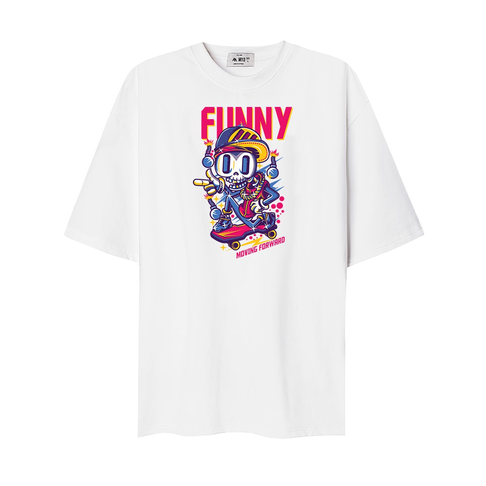 Áo Phông Tay Lỡ MYO Vải Cotton In Hình Funny 2698