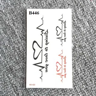 Xăm dán Tattoo nhịp tim B446