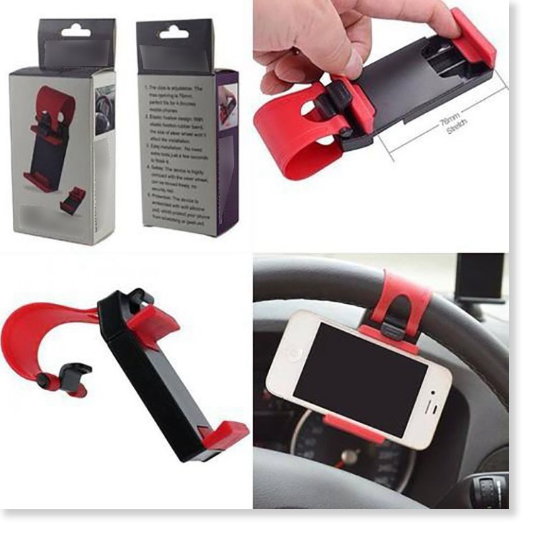 Kẹp điện thoại gắn vô lăng chất liệu nhựa tổng hợp chắc - EL0106 | BigBuy360 - bigbuy360.vn