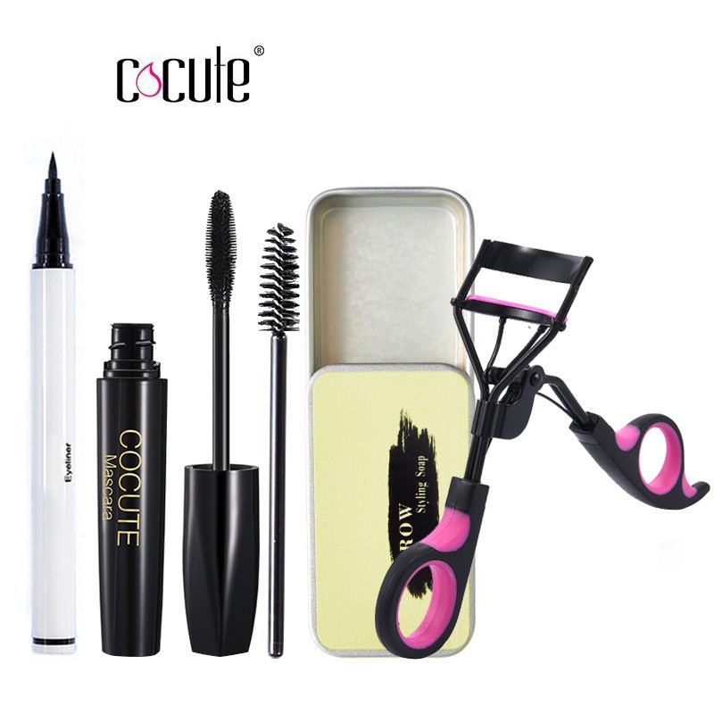 Set 5 Dụng Cụ Trang Điểm Mắt Cocute Gồm Kẻ Mắt Lỏng 2g+Mascara 10g+Xà Phòng Lông Mày 3.5g+1 Cọ Chải Mày+Kẹp Bấm Mi | BigBuy360 - bigbuy360.vn