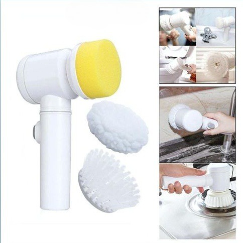Máy Cọ Rửa Điện Đa Năng Magic Brush Pin 1500mA Có 3 Đầu, Bàn Chải Điện Vệ Sinh Nhà Tắm, Nhà Bếp Tiện Dụng Cho Gia Đình
