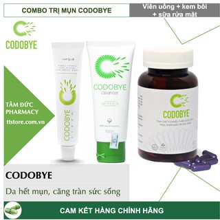 COMBO Chăm sóc ngăn ngừa mụn CODOBYE - Tạm biệt mụn [Viên uống, Cream, Cleanser]