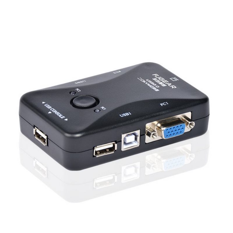 XB-vn New 2-Port USB 2.0 KVM Switch Mouse/Keyboard/VGA Video Monitor 200MHz 1920x1440