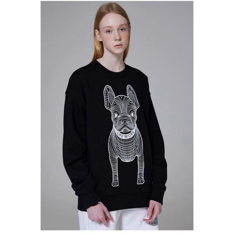 Áo Sweater Hình Chó Lưới 3D 2 Mặt Nhiều Màu, Áo Nỉ Cổ Tròn Form Rộng Unisex | BigBuy360 - bigbuy360.vn